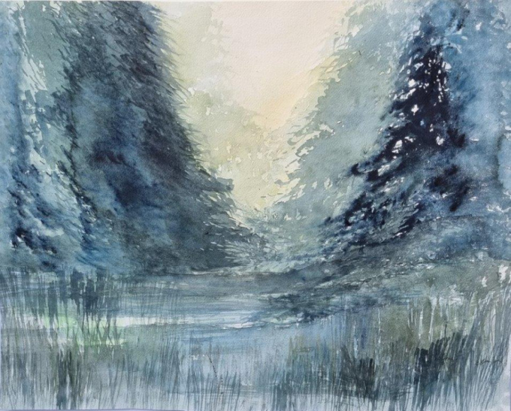 Vinter i skogen 2 i gruppen Alla konstverk / Akvarell hos NOA Gallery (100185_Anna Jormin 14)